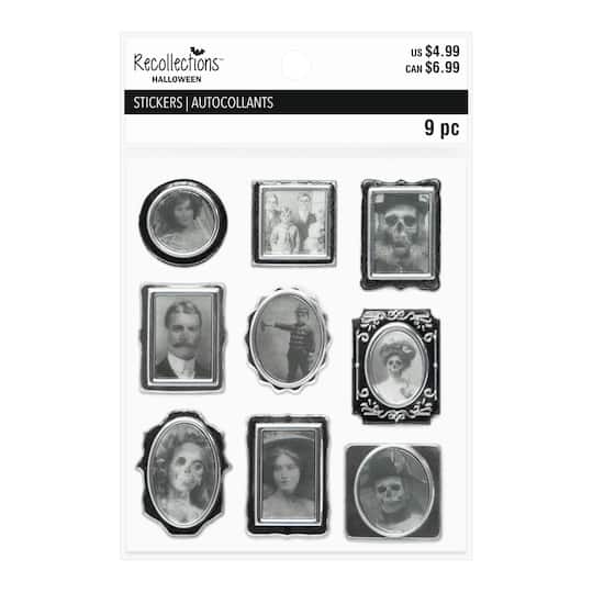 Black & White Spooky Portraits Lenticular Dimensional Stickers by Recollections™
